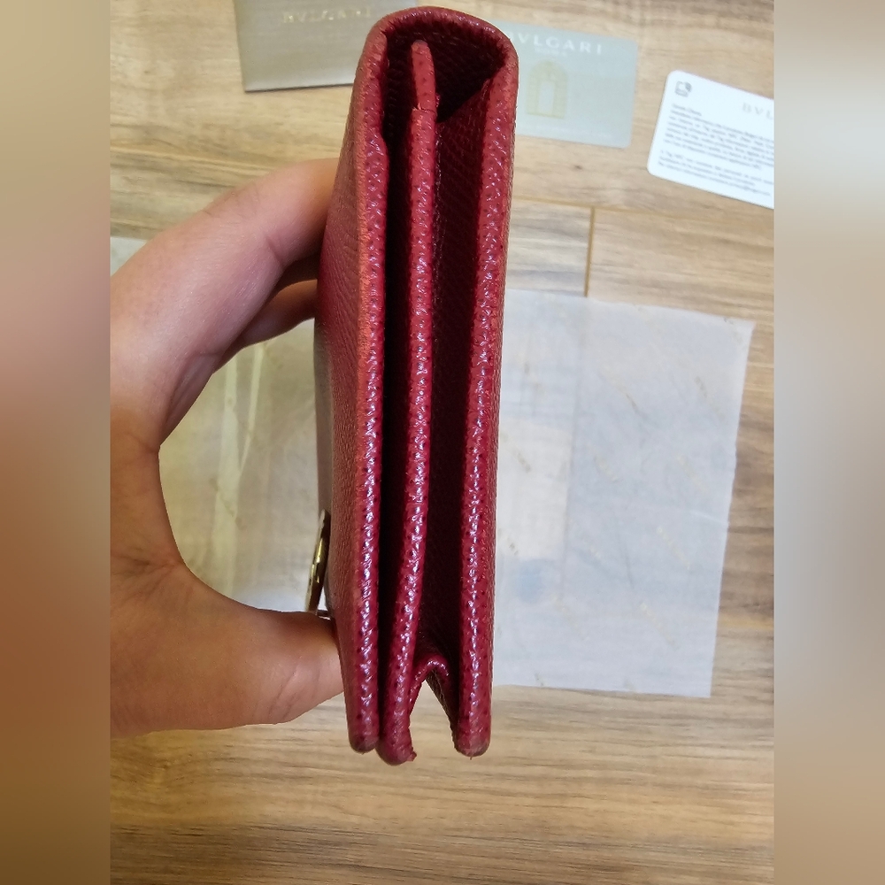 โค๏ธ๐HOST PICK๐โค๏ธBVLGARI B ZERO 1 Circle Logo Long Wallet Ruby - Picture 5 of 17
